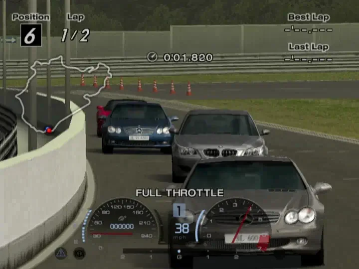Real upstream Gran Turismo 4 race demonstration frame